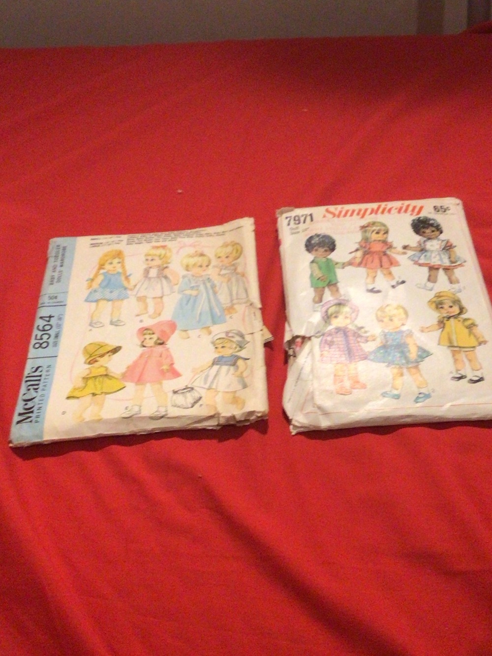 Simplicity McCalls Lot of Two Vintage Doll Clothes Patterns Simplicity McCalls